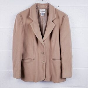 Vintage David N Camel Tan Wool Cashmere Blazer Women's Size 10